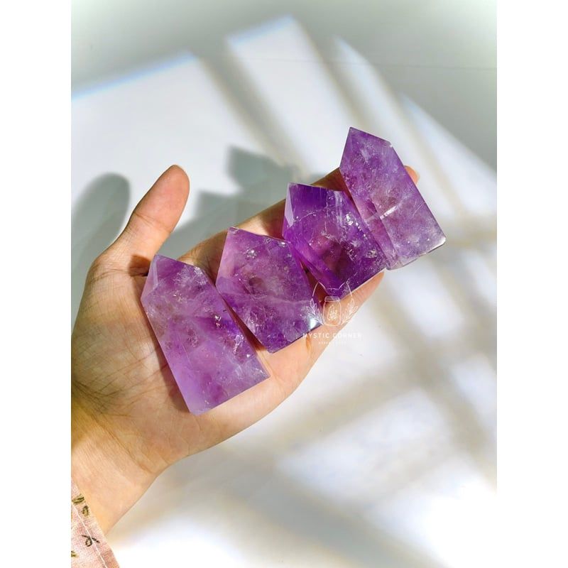  [High quality] Trụ đá thạch anh Tím hỗ trợ trực giác, luân xa 6, bảo vệ tâm linh, đá phong thuỷ, đá thanh tẩy, reiki 