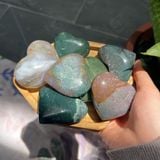 Tim, Sao, Trăng đá mã não rêu (Moss Agate) tự nhiên dùng thanh tẩy Tarot, đá phong thuỷ, Reiki, thiền định 