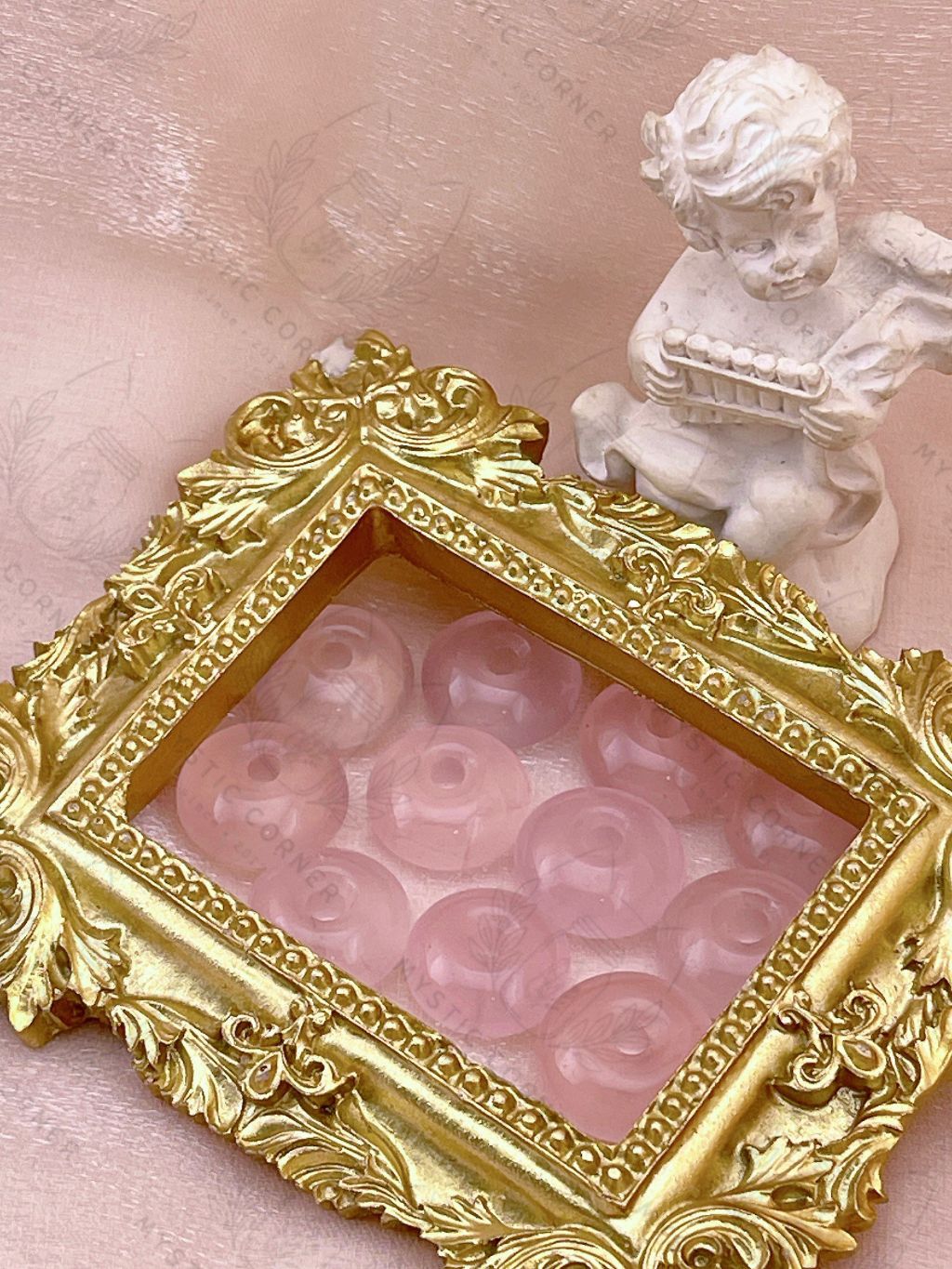  [CHẤT ĐẸP] Đồng điếu đá Thạch anh Hồng (Rose Quartz), đá phong thủy hỗ trợ tình cảm, các mối quan hệ 