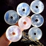  Đồng điếu Moonstone (đá Mặt Trăng) chất trong, ánh lửa xanh chất lượng cao, dùng làm trang sức, phong thủy, Reiki 