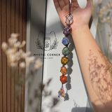  Móc treo đá thạch anh 7 luân xa, dùng trong đá thanh tẩy bài Tarot, Reiki, Phong Thuỷ 