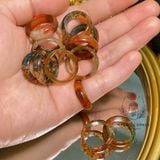  Nhẫn Rêu Huyết Băng Ngọc Thuỷ Tảo, đá mã não, đá phong thuỷ 