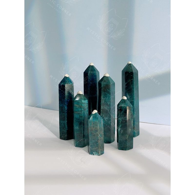  Trụ đá Blue Apatite hỗ trợ luân xa 5, trụ đá thanh tẩy, đá phong thuỷ, đá năng lượng 