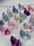  Tượng mèo mini đá Fluorite đa sắc dùng trưng bày, đá phong thuỷ, đá thanh tẩy Tarot 