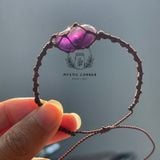  Vòng tay macrame tumbled thạch anh Tím (Amethyst), đá bảo vệ, tăng cường trực giác 