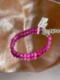  Vòng tay đá Ruby tự nhiên cắt giác, chấu bạc S925 biểu tượng dũng cảm năng lượng đam mê, sức mạnh dành cho cuộc sống 