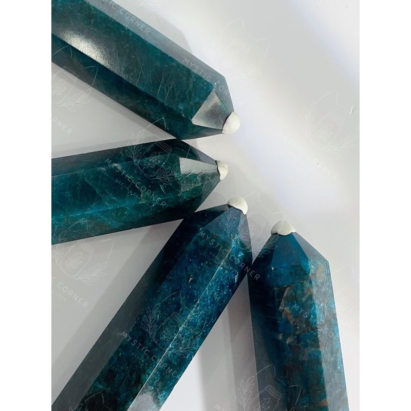  Trụ đá Blue Apatite hỗ trợ luân xa 5, trụ đá thanh tẩy, đá phong thuỷ, đá năng lượng 