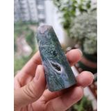  Trụ đá thanh tẩy Moss Agate (mã não rêu), trụ đá phong thủy dùng trong Tarot, Reiki, thiền định 