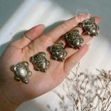 Tượng Rùa Pyrite (đá vàng găm) may mắn tài lộc, phong thủy, dùng bỏ ví, làm mặt dây, móc khóa 