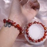  Vòng hạt đeo tay Carnelian Cherry Blossom Agate hỗ trợ tự tin cân bằng cảm xúc, thể hiện bản thân 