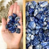  Đá thanh tẩy Sodalite tumbled xanh dương, đá thạch anh dùng trong Tarot, Reiki, phong thủy 