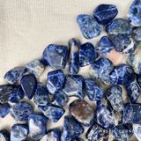  Đá thanh tẩy Sodalite tumbled xanh dương, đá thạch anh dùng trong Tarot, Reiki, phong thủy 