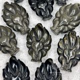  Mặt dây chuyền Hồ Ly 9 đuôi đá Obsidian Gold Sheen tự nhiên 