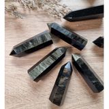  Trụ đá thanh tẩy Black Obsidian Gold Sheen, trụ đá thạch anh dùng trong Tarot, Reiki, đá phong thủy 