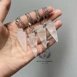  Con lắc cảm xạ đá thạch anh Trắng, dùng trong Tarot, cảm xạ học, Reiki, phong thủy, đo năng lượng, chỉ số bovis 