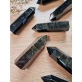  Trụ đá thanh tẩy Black Obsidian Gold Sheen, trụ đá thạch anh dùng trong Tarot, Reiki, đá phong thủy 