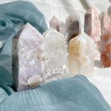  Trụ đá thạch anh Druzy Blossom Agate (Thạch anh mã não hoa anh đào) 