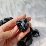  Đá thô Black Obsidian (đá thủy tinh núi lửa), đá thanh tẩy trong Tarot, Reiki, thiền định, phong thủy 
