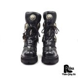  |SIZE 38.5| NEW ROCK RARE VINTAGE METALLIC PLANNING BOOT Z38.5-6749 