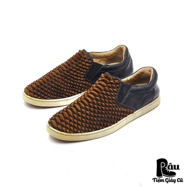  |SIZE 40| CHRISTIAN LOUBOUTIN MASTER KEY CALF HAIR SLIP ON SHOES AGA40-5981 