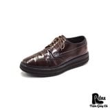  |SIZE 40| PRADA SPAZZOLATO WINGTIP PLATFORM LACE UP SHOES Z40-6380 