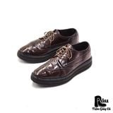  |SIZE 40| PRADA SPAZZOLATO WINGTIP PLATFORM LACE UP SHOES Z40-6380 