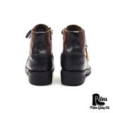  |SIZE 39| GOD BREATH TWO-TONE SIDE ZIP LACE UP BOOT Z39-6623 