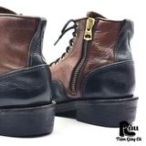  |SIZE 39| GOD BREATH TWO-TONE SIDE ZIP LACE UP BOOT Z39-6623 