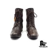  |SIZE 43| BOCAGE 7-EYELETS SIDE ZIP LACE UP BOOT Z43-6654 
