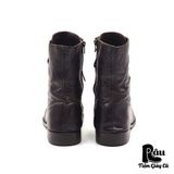  |SIZE 43| BOCAGE 7-EYELETS SIDE ZIP LACE UP BOOT Z43-6654 