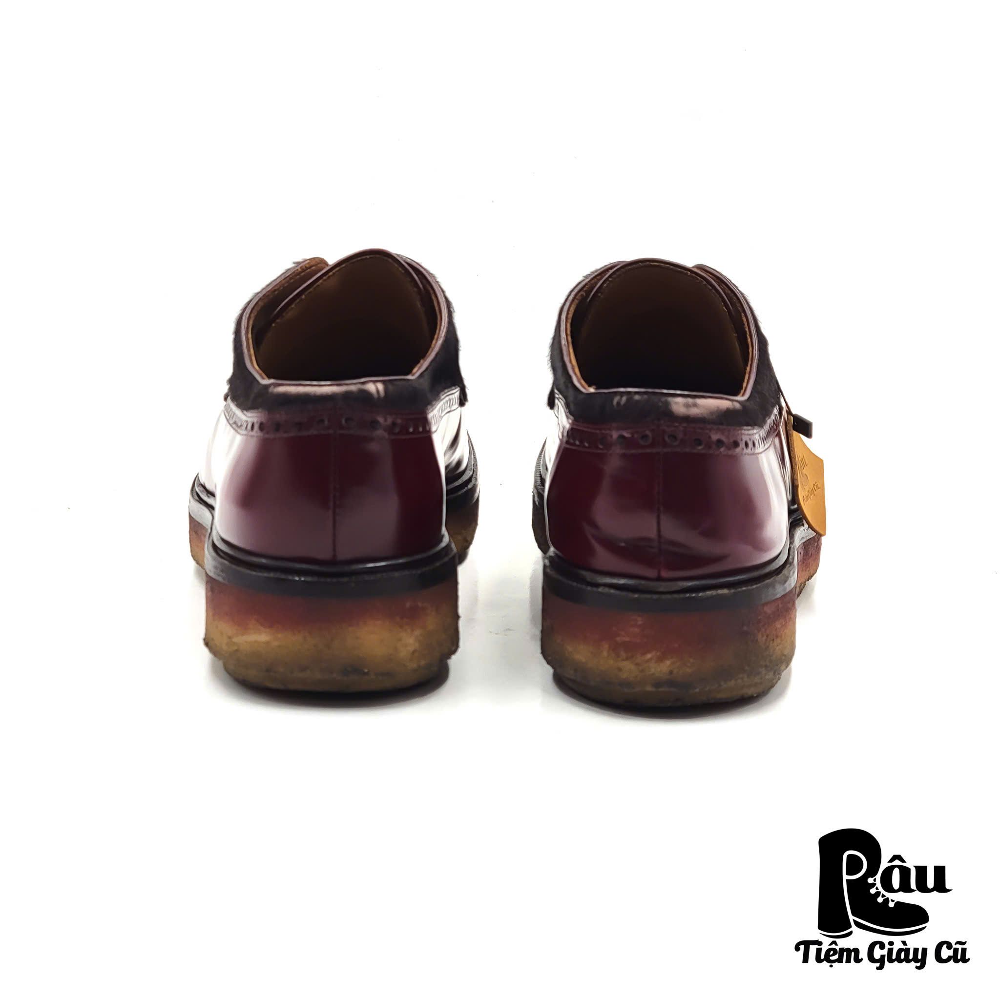  |SIZE 44| ETRO 1060 DARK BURGUNDY BIG CREPE SOLE DERBY SHOES Z44-6745 