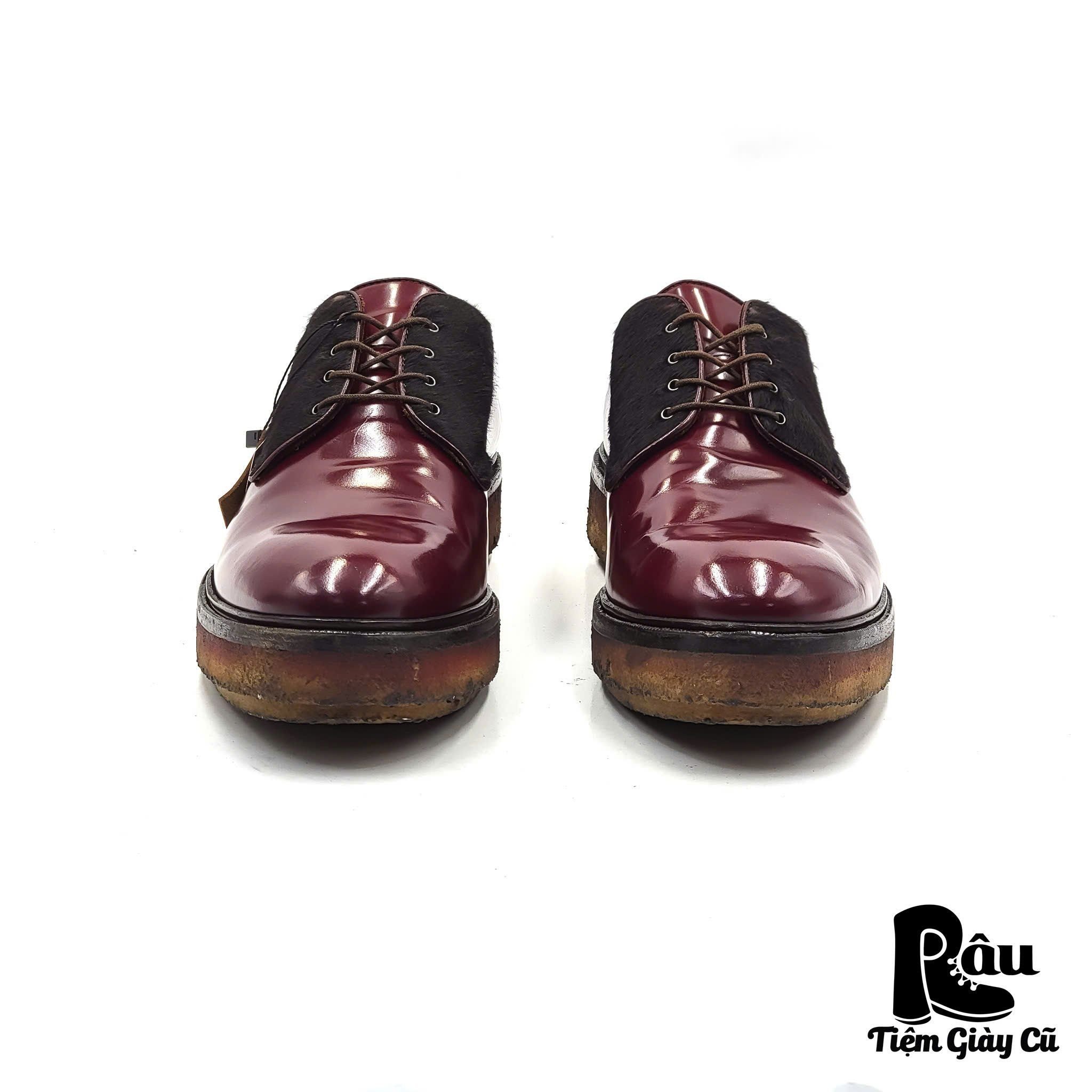  |SIZE 44| ETRO 1060 DARK BURGUNDY BIG CREPE SOLE DERBY SHOES Z44-6745 