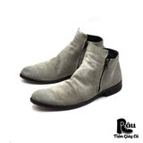  |SIZE 42| ARGIS 12112 DOUBLE SIDE-ZIP SUEDE DRAPE BOOT Z42-6782 