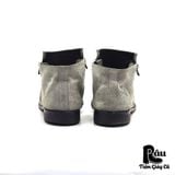  |SIZE 42| ARGIS 12112 DOUBLE SIDE-ZIP SUEDE DRAPE BOOT Z42-6782 