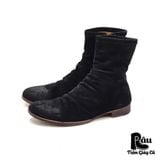  |SIZE 43.5| MARCHERCHER MC060021 SUEDE WAXED SIDE-ZIP DRAPE BOOT Z43.5-6797 
