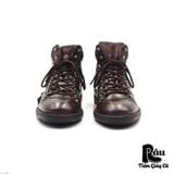  |SIZE 44| CORVARI DARK BROWN ANKLE LACE-UP BOOT Z44-6800 