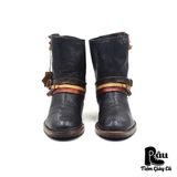  |SIZE 38| AREA FORTE DISTRESSED CRACKED LEATHER STRAPS BOOT Z38-6810 