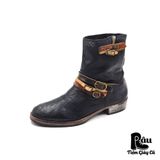  |SIZE 38| AREA FORTE DISTRESSED CRACKED LEATHER STRAPS BOOT Z38-6810 