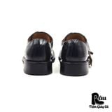  |SIZE 41| BARNEYS NEW YORK HANDMADE BLACK WOVEN DERBY SHOES AR41-6814 