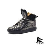  |SIZE 40| JEAN BAPTISTE RAUTUREAU HIGH-TOP BLACK PATENT LEATHER SNEAKER Z40-6849 