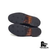  |SIZE 38.5| DINO ROMANI VINTAGE ITALIAN BLACK WILD BOAR LEATHER BIT LOAFER AR38.5-6908 