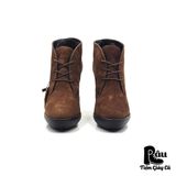  |SIZE 37.5| TOD'S BROWN SUEDE PLATFORM ANKLE BOOT Z37.5-6959 