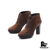  |SIZE 37.5| TOD'S BROWN SUEDE PLATFORM ANKLE BOOT Z37.5-6959 