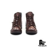 |SIZE 37.5| MOMA BROWN LACE-TO-TOE ANKLE BOOT Z37.5-6877 