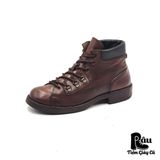  |SIZE 37.5| MOMA BROWN LACE-TO-TOE ANKLE BOOT Z37.5-6877 