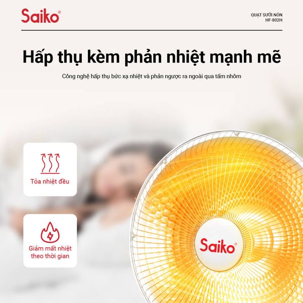 Quạt Sưởi Nón Saiko HF-802H 900W