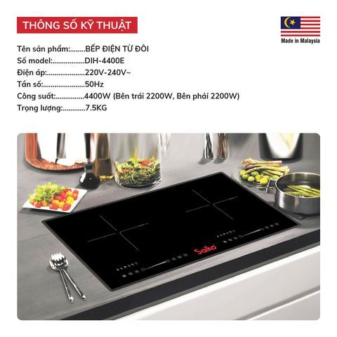 Bếp từ âm 2 vùng Saiko DIH-4400E