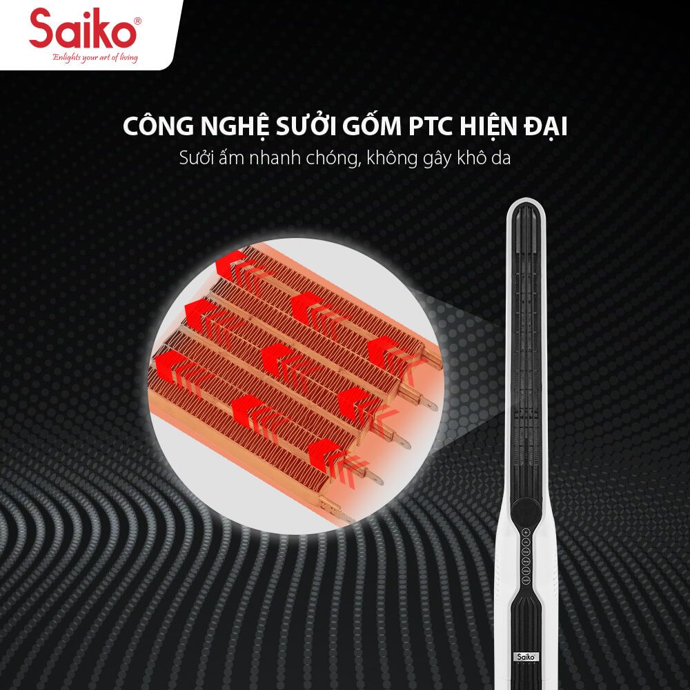 Quạt Sưởi Gốm 2000W Saiko CH-2000R
