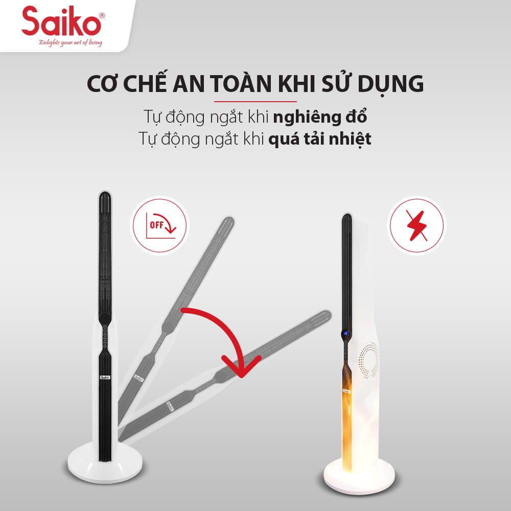 Quạt Sưởi Gốm 2000W Saiko CH-2000R