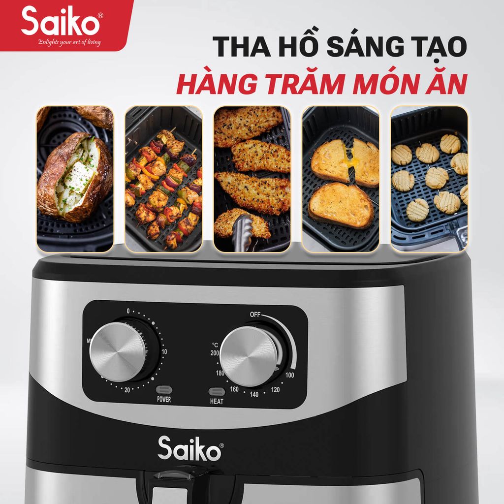 Nồi Chiên Không Dầu 10,2L Saiko FRY-P10S